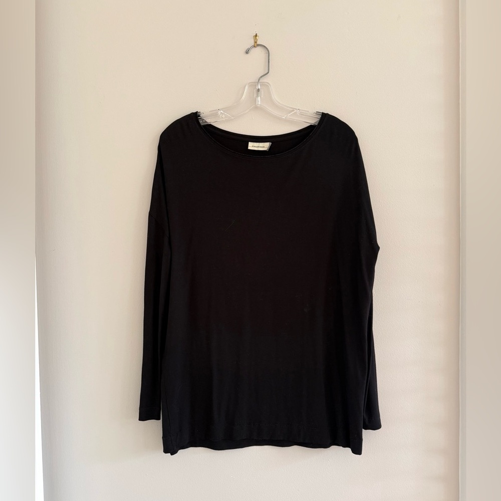 By Malene Birger Black Scoop Neck Long Sleeve Top
